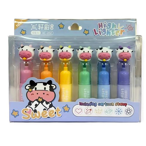 Kit Com 6 Marca Textos Vaquinha Cores Sortidos Lualu