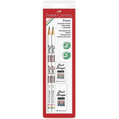 Kit Escolar Poster Branco 4 Peças Faber Castell