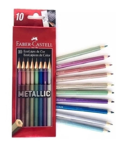 Lapis De Cor 10 Cores Metálicas - Faber Castell