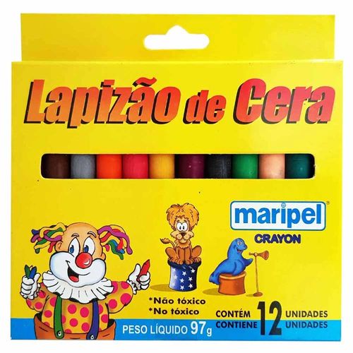 Lapizão De Cera 12 Unidades Maripel