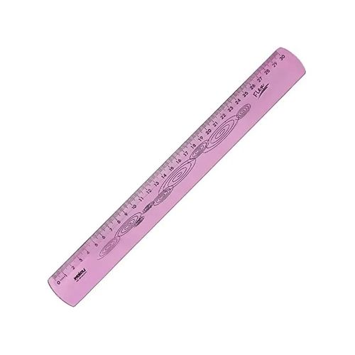 Régua Escolar Flexível Rosa 30cm Maxcril