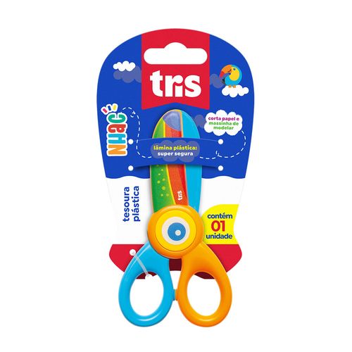 Tesoura Plástica Nhac 13cm Cores Sortidas Tris