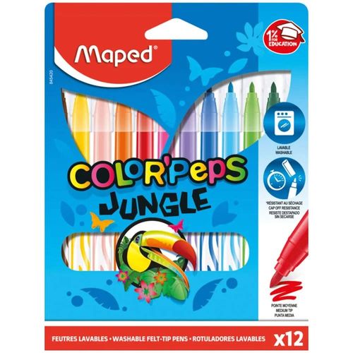 Caneta Hidrográfica Color’Peps Jungle 12 Cores Maped