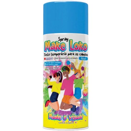 Tinta Para Cabelo Spray Temporária Azul 120ml Make Loko