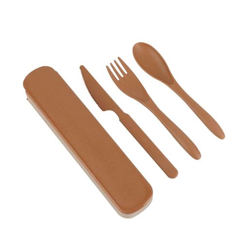 Kit Com 3 Talheres E Estojo Terracota Dysnaty