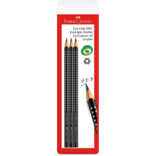 Lápis Grafite Preto Grip N°2=B 3 Unidades Faber-Castell