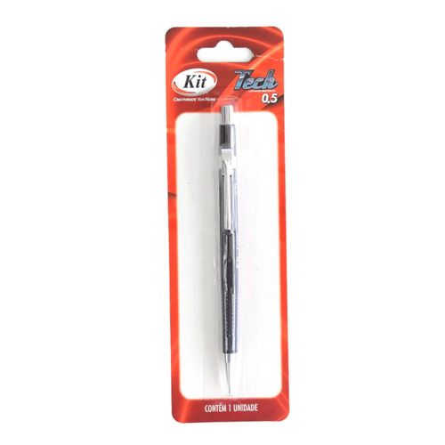 Lapiseira Blister 0.5mm Tech Preta Kit
