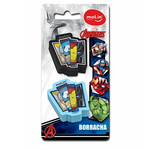 Kit Com 2 Borrachas Vingadores Sortidas Molin
