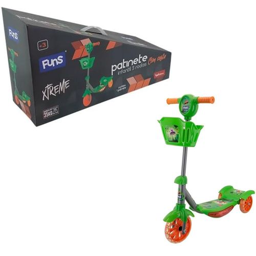 Patinete Infantil 3 Rodas Verde Menino 35kg Wellmix
