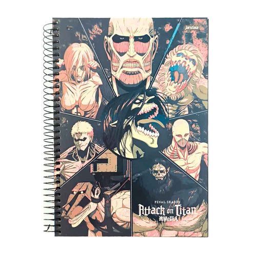 Caderno Escolar Attack on Titan 10 Matérias 160 Folhas Jandaia (Capas Sortidas)