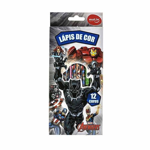 Lápis De Cor Avengers Com 12 Cores Sortido Molin