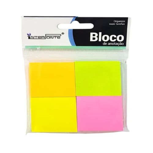 Kit Com 4 Blocos De Anotação 3,8x3,8cm Interponte