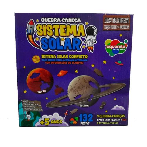 Quebra-Cabeça Sistema Solar 132 Peças Aquarela Brinquedos