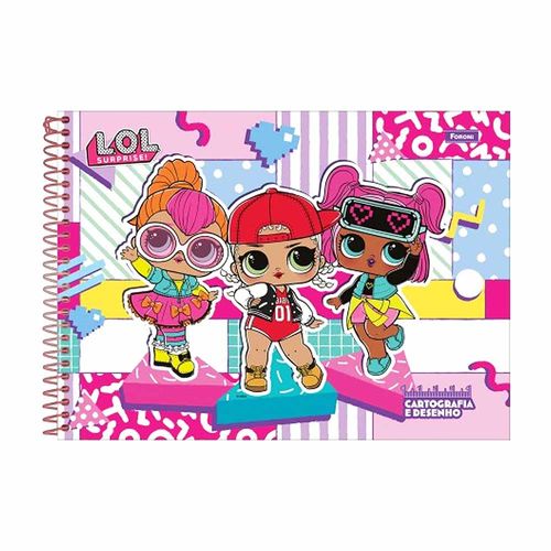 Caderno Cartografia E Desenho LOL Surprise 80 Folhas Foroni (Capas Sortidas)