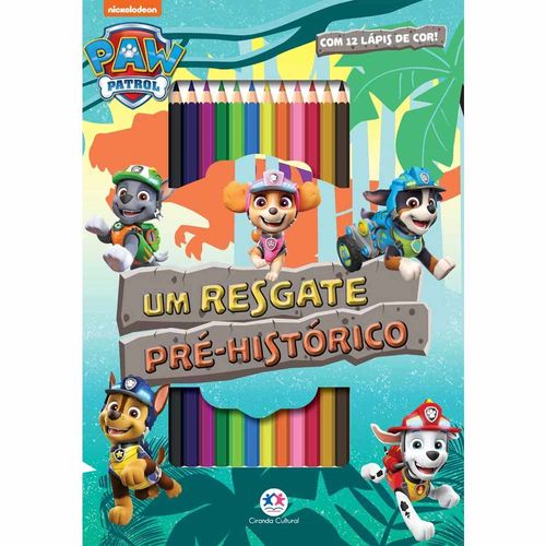 Kit De Pintura Patrulha Canina Um Resgate Pré-Histórico Com 12 Lápis Ciranda Cultural