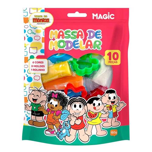 Massinha De Modelar 10 Peças Moldes Turma Da Mônica Magic