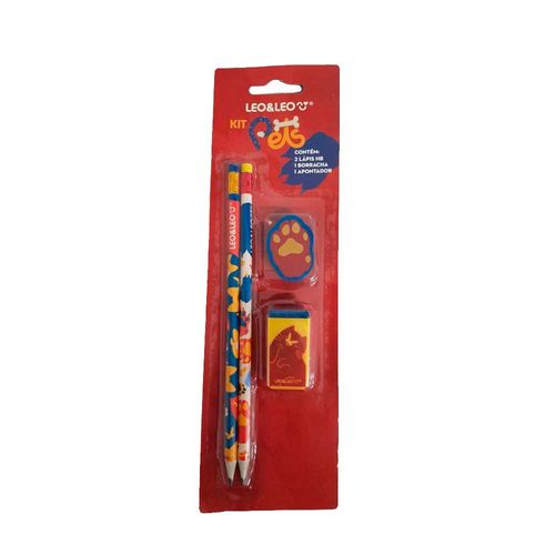 Kit Escolar Com Acessórios Pets Leo E Leo