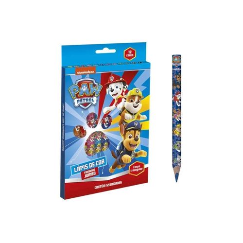 Lápis De Cor Jumbo Patrulha Canina 12 Cores Summit