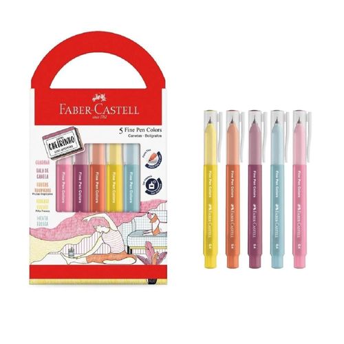 Kit Com 5 Canetas Ponta Fina Com Cheirinho Faber-Castell