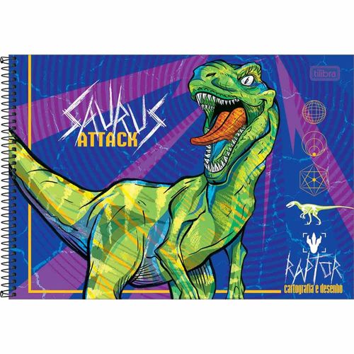 Caderno De Desenho e Cartografia 80 Folhas Raptor Tilibra (Capas Sortidas)