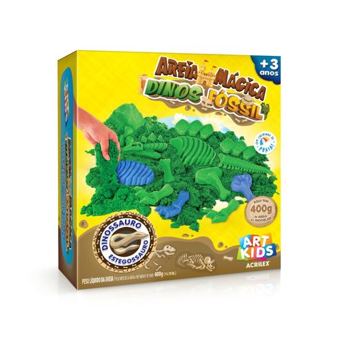 Brinquedo Kit Areia Magica 400g Dino Estegossauro Acrilex