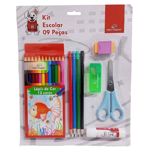 Kit Escolar Com 9 Peças Win Paper