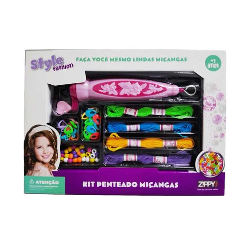 Brinquedo Kit Penteado Miçangas Style Hair Zippy Toys