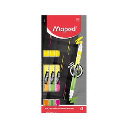 Kit Com 3 Marcas Textos Com Duas Pontas Neon 3mm Maped