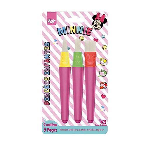 Kit Com 3 Pincéis Infantis Minnie Mouse Dac
