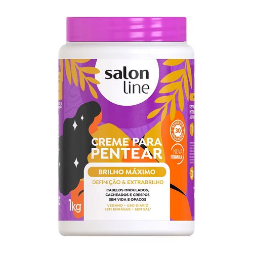 Creme Para Pentear Brilho Máximo 1kg Salon Line