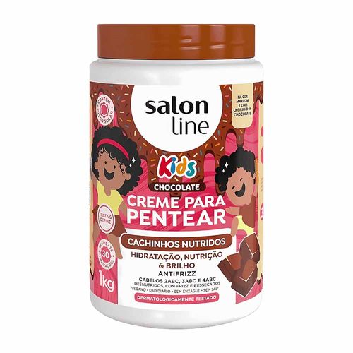 Creme para Pentear Kids Chocolate Cachinhos Nutridos 1kg Salon Line