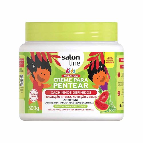 Creme para Pentear Kids Melancia Cachinhos Definido 500g Salon Line