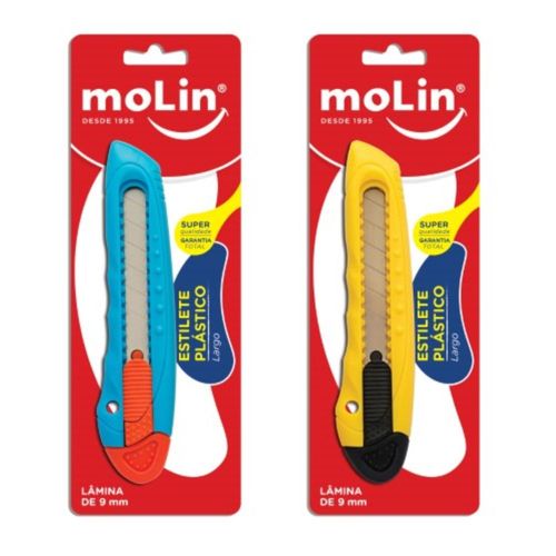 Estilete Plástico 18mm Cores Sortidas Molin