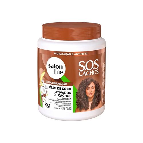 Ativador De Cachos Óleo De Coco SOS Cachos 1kg Salon Line
