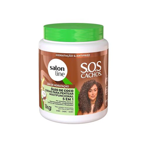 Creme Para Pentear Óleo De Coco SOS Cachos 1kg Salon Line