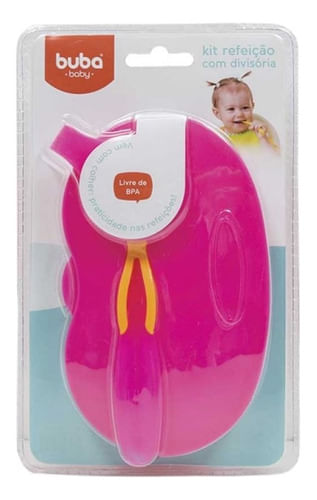 Kit Refeição Com Divisória Rosa 5805 Buba