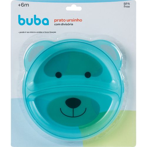 Pratinho Urso com Divisórias Azul Buba