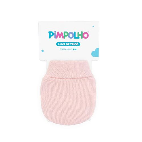 Luvas De Tricô Recém Nascido Rosa Lisa Feminina Pimpolho