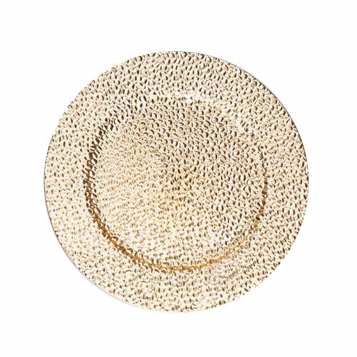 Sousplat de Plástico Martelado Dourado 33cm Wolff