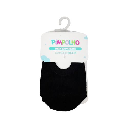 Meia Sapatilha De 00 A 15 Preta Lisa Masculino Pimpolho