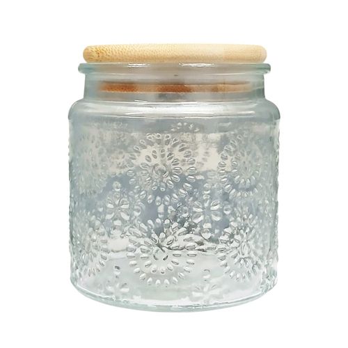 Pote De Vidro Com Tampa De Madeira GF5267 500ml Freecom