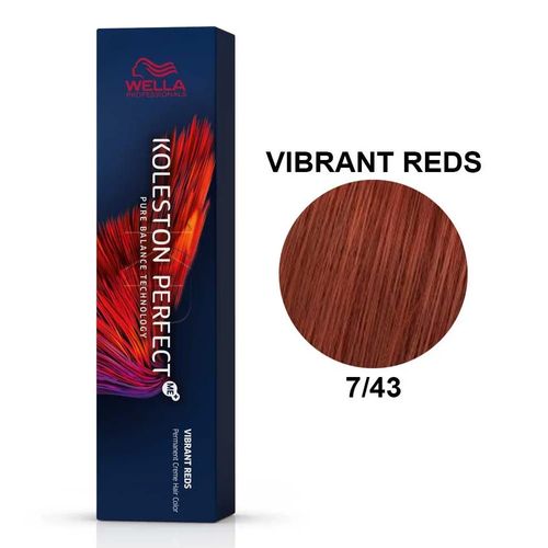 Tintura Koleston Perfect Me+ Vibrant Reds 7/43 Louro Médio Cobre Dourado 60 ml Wella
