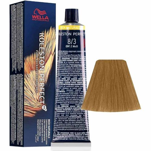 Tintura Koleston Perfect Me+ Rich Naturals 8/3 Louro Claro Dourado 60 ml Wella