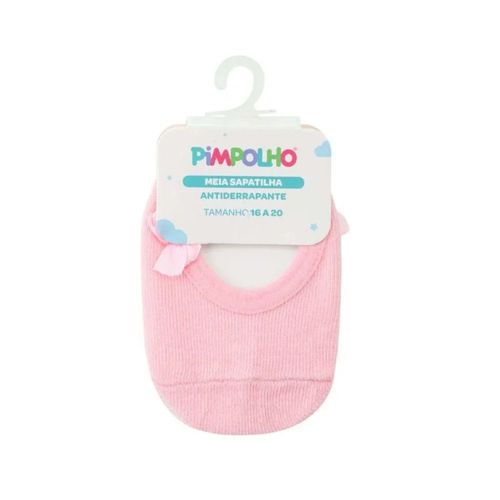 Meia Sapatilha Rosa Lisa De 16 A 20 Feminina Pimpolho