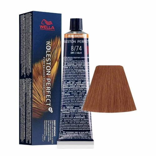 Tintura Koleston Perfect Me+ 8/74 Louro Claro Marrom Cobre 60 ml Wella