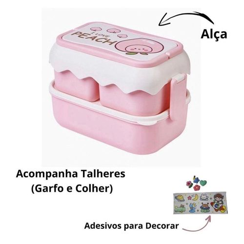 Kit Marmita Tripla Com 2 Talheres Cores Sortidas Interponte