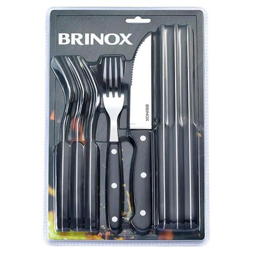 Conjunto de Talheres Jumbo para Churrasco 8 Peças Preto Brinox