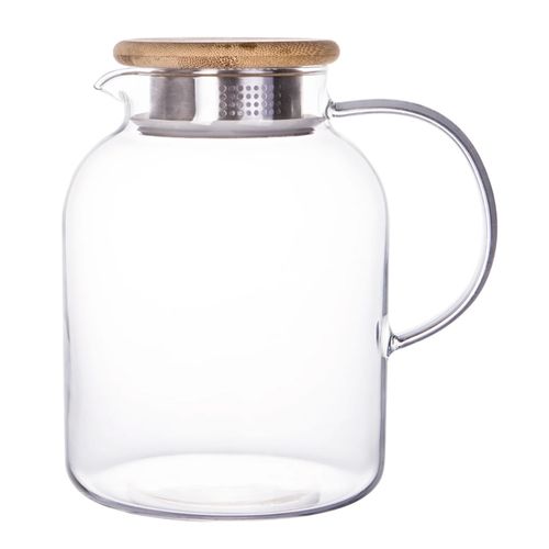 Jarra Em Vidro Borossilicato Com Tampa Em Bambu 1,8L Full Fit