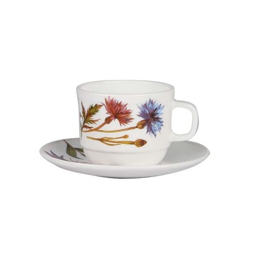 Jogo De 2 Peças Para Chá Em Vidro Opalino Flora 250ml L'Hermitage