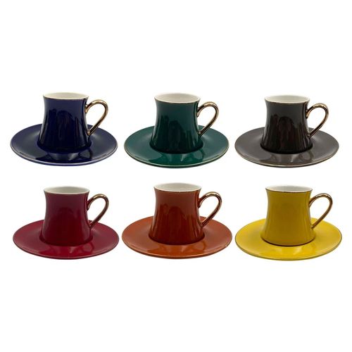 Jogo De 12 Peças Para Café Galet 80ml Colorido L'Hermitage
